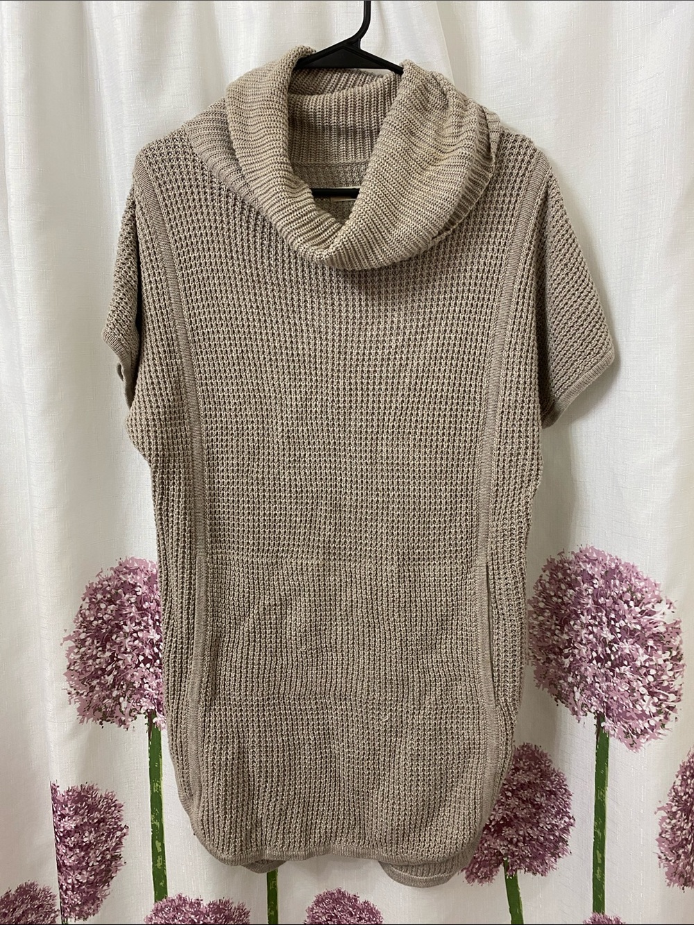 UGG Taupe Short-Sleeve Cowl Neck Sweater
